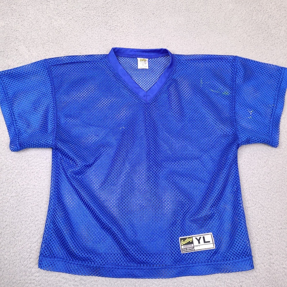 Eastbay Football Jersey Youth Large YL Blue‎ Training Practice Workout Shirt